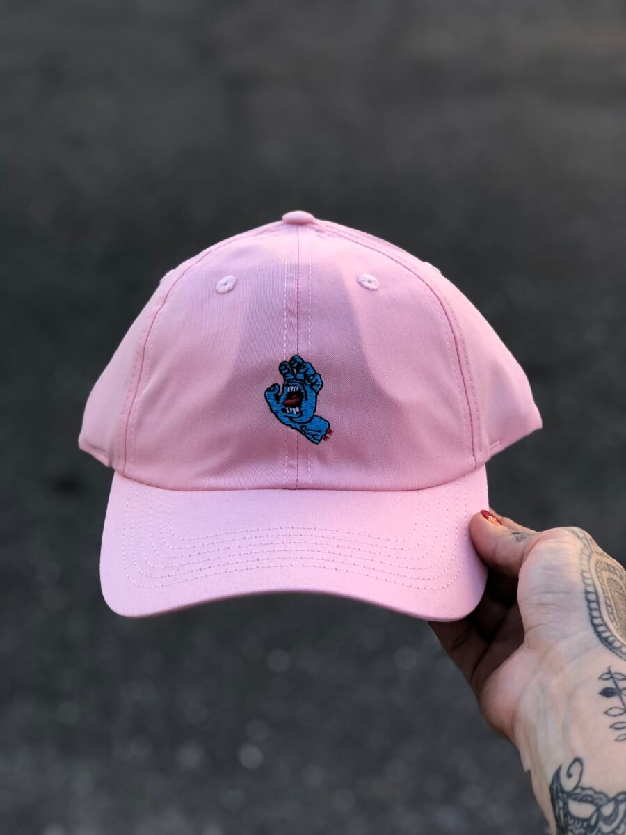 BONÉ SANTA CRUZ DAD HAT SCREAMING HAND STRAPBACK ROSA CLARO