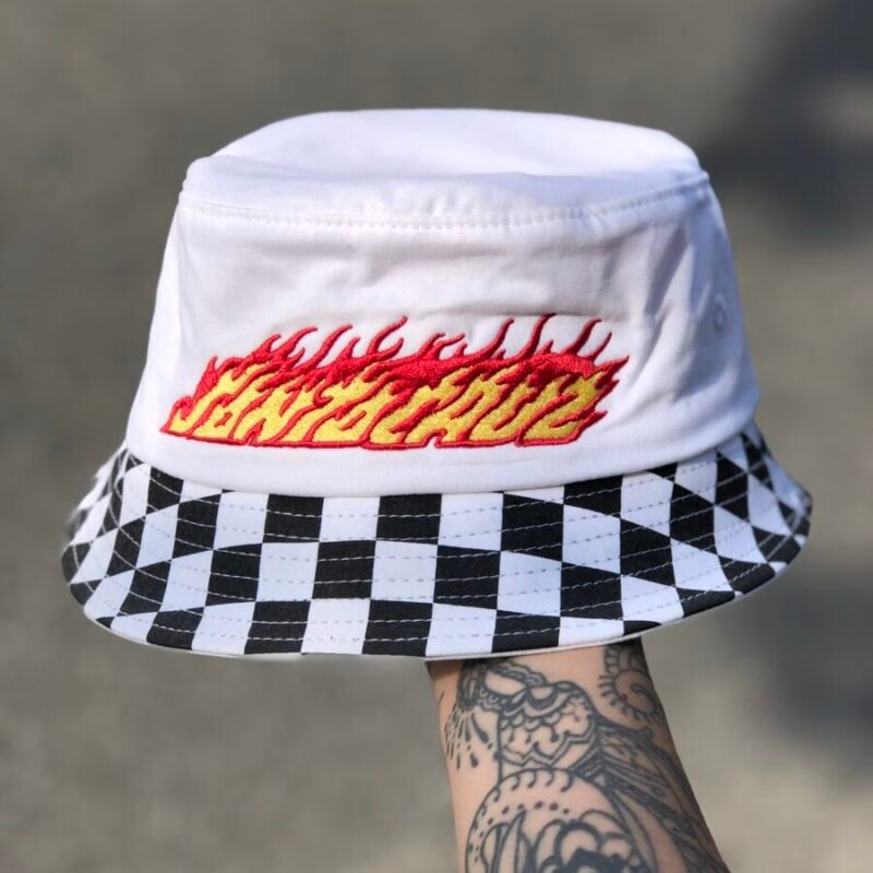 BUCKET SANTA CRUZ CHECK RINGER FLAME DOT BRANCO