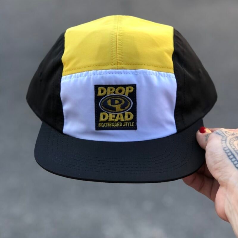 Boné Drop Dead 5 Panel Amarelo e Preto