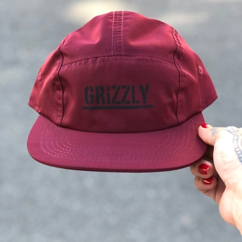 Boné GRIZZLY 5Panel OG SCRIPT BURGUNDY