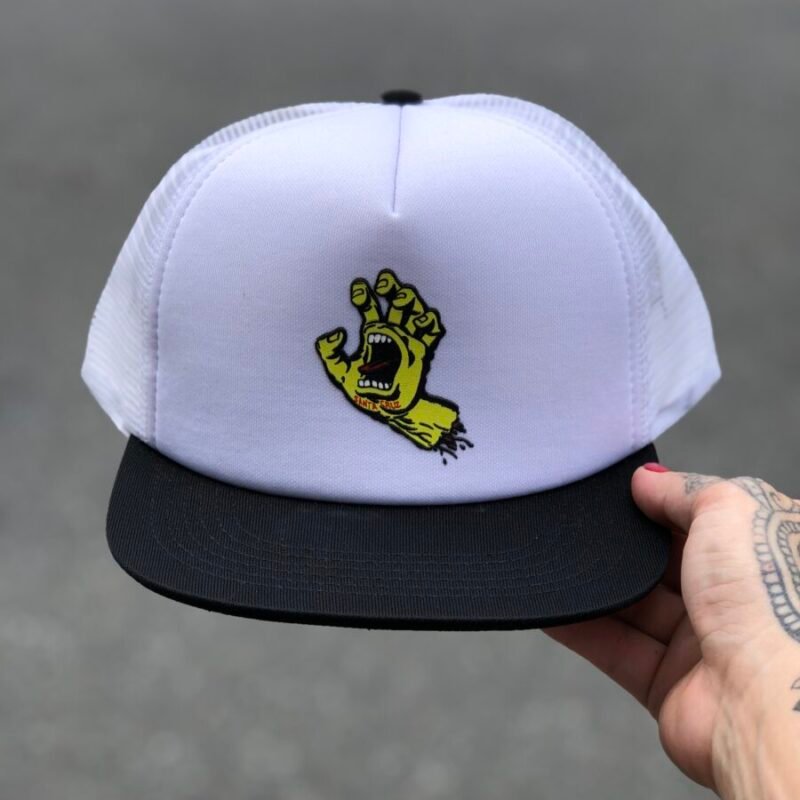 Boné SANTA CRUZ TRUCKER SCREAMING HAND FRONT SNAPBACK BRANCO