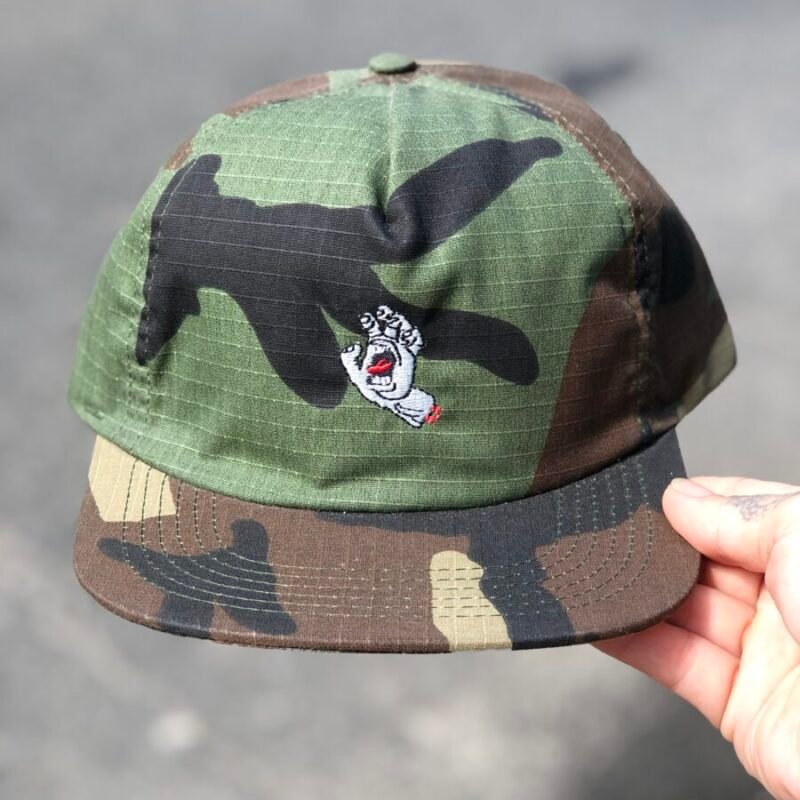Boné Santa Cruz Aba RETA Screaming Hand Unconstruc Camuflado Verde