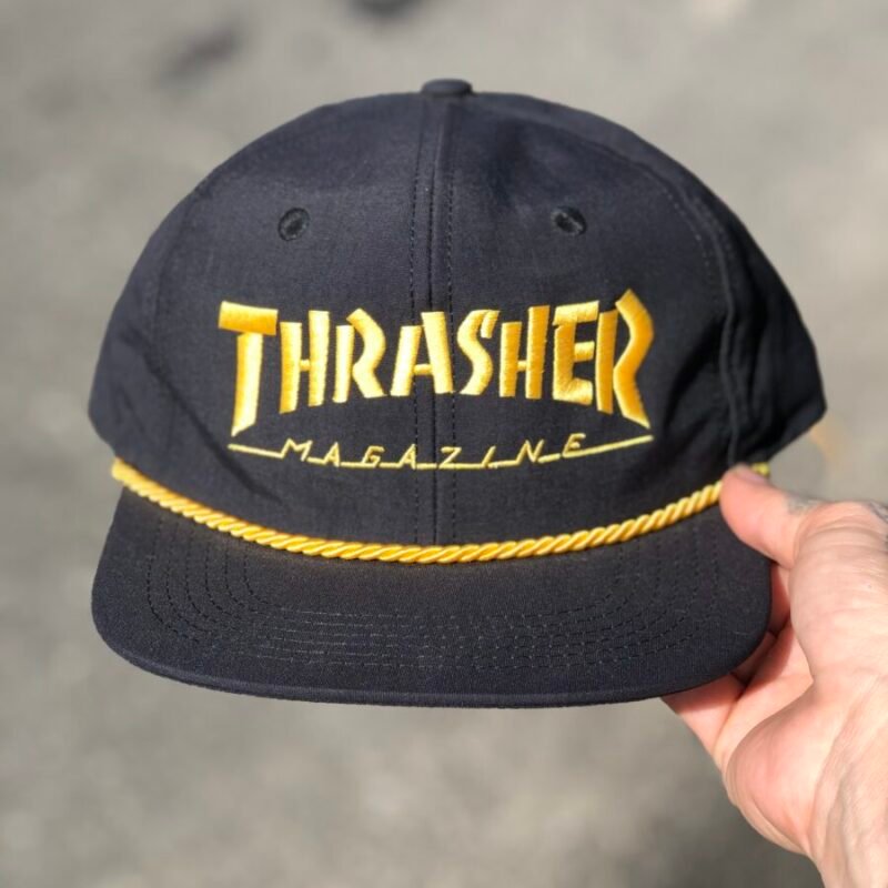 Boné Thrasher Magazine Logo Rope DESCONTRUÍDO Preto